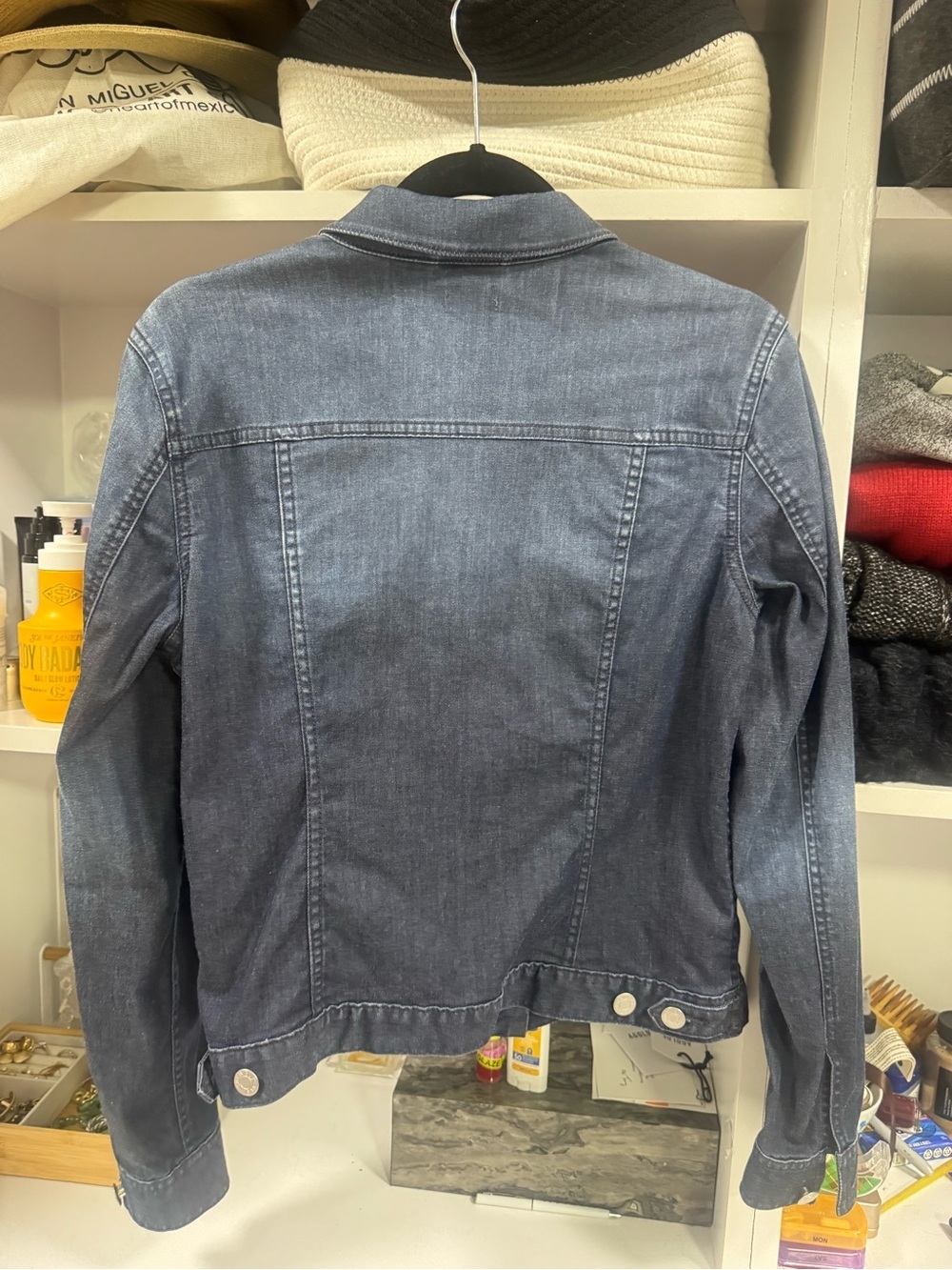 Cremieux Dark Wash Stretch Denim Trucker Jacket Size Medium - Picture 4 of 6